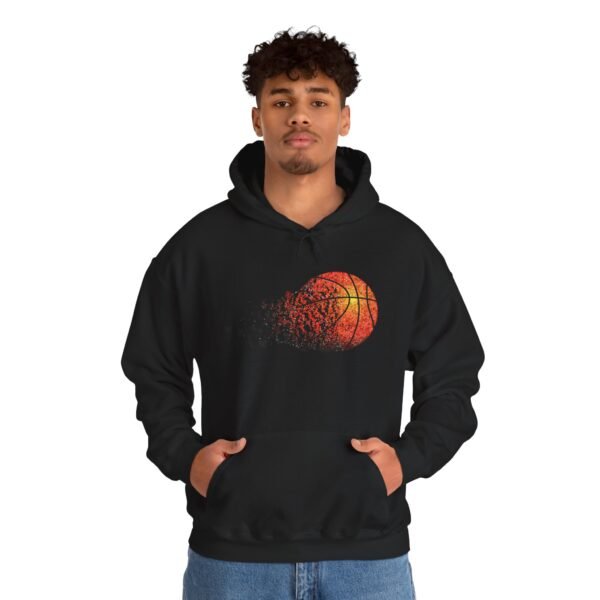 basketball fade unisex hoodie — distressed flying basketball pullover