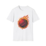 flaming cricket ball unisex t shirt — bold sports graphic tee
