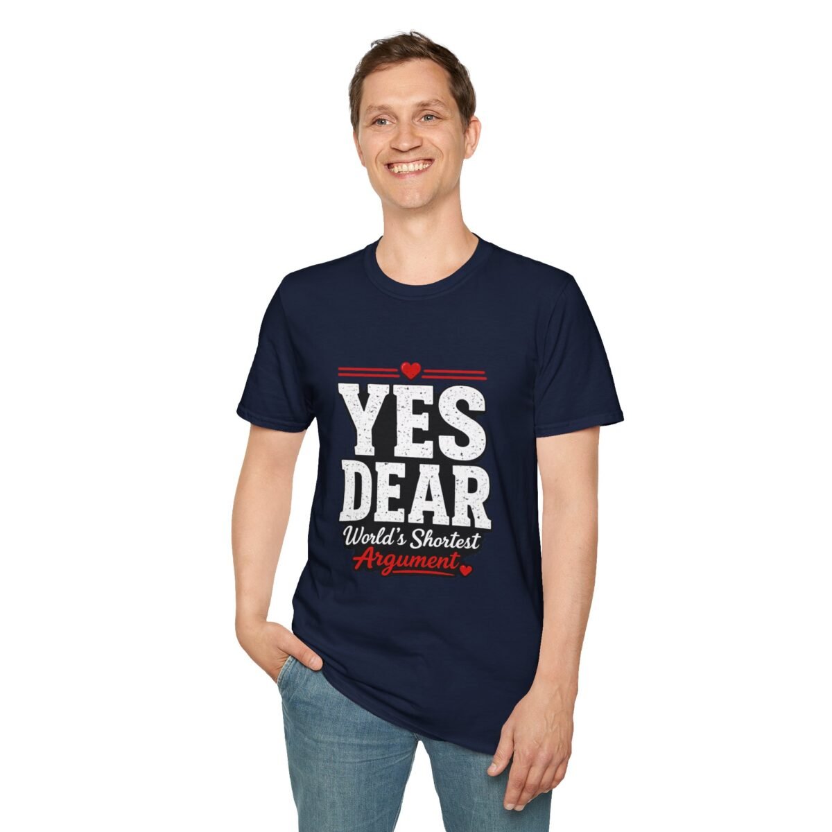 yes dear unisex t shirt — funny couples tee, “world’s shortest argument” graphic shirt