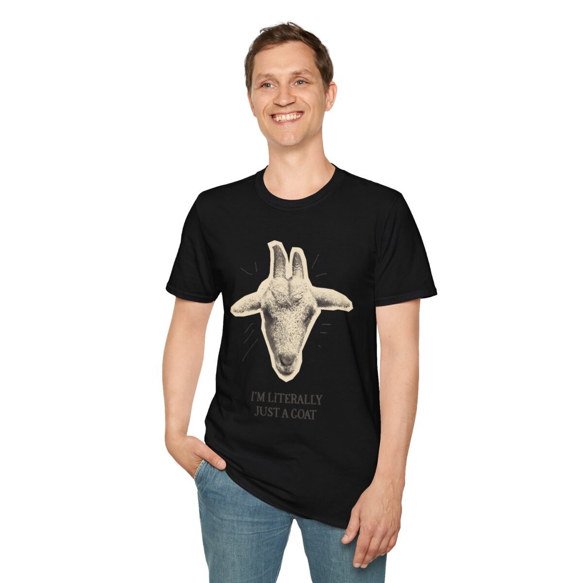 goat graphic unisex t shirt — “i’m literally just a goat” funny farm animal tee