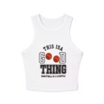 basketball "this is a good thing" women's racer crop tank top