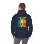 gym unisex hoodie retro fitness silhouette pullover