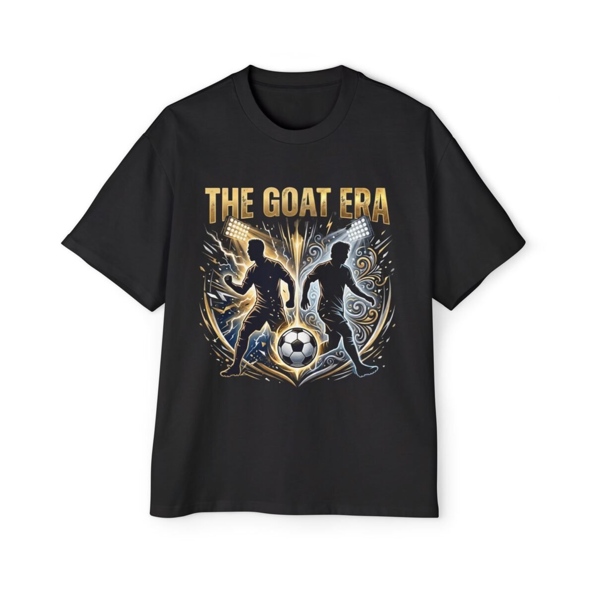 the goat era soccer tee — men’s oversized football t‑shirt