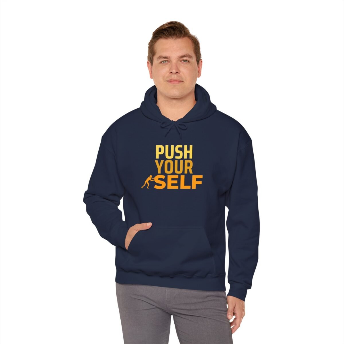 push your self unisex hoodie — motivational fitness pullover