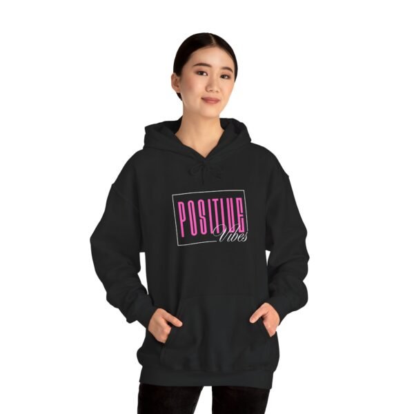 positive vibes unisex hoodie — retro pink graphic pullover