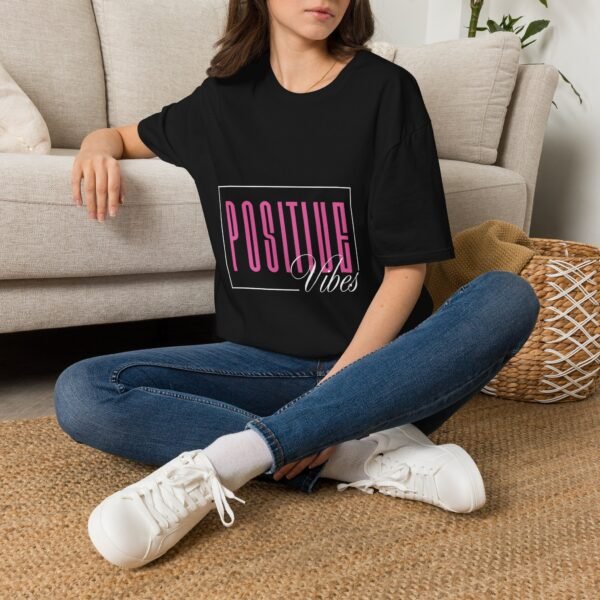 positive vibes unisex t shirt — retro pink box graphic tee