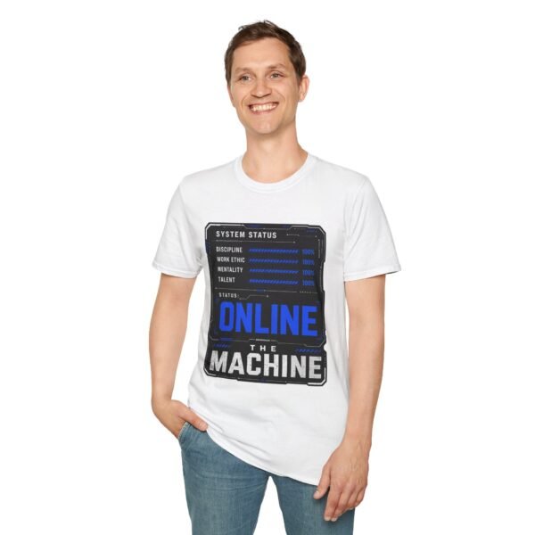 system status 'online the machine' unisex t shirt — gamer / productivity tech tee