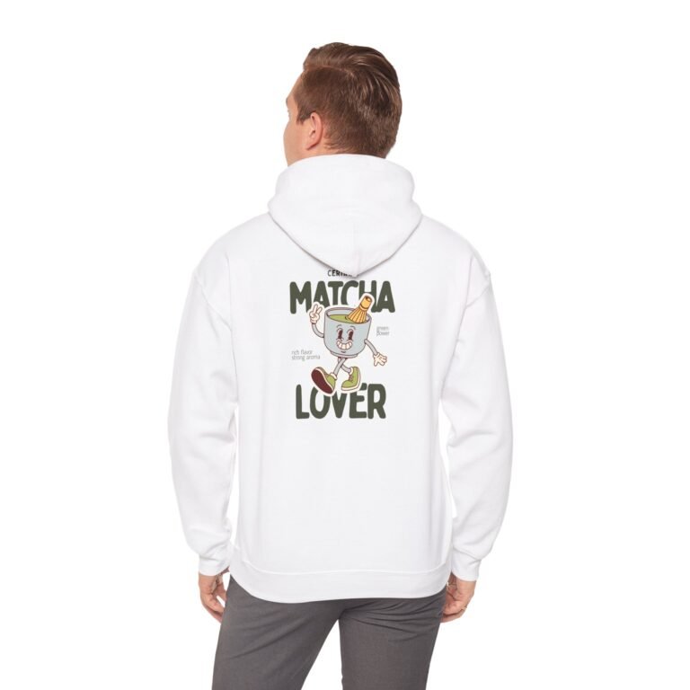 matcha lover unisex hoodie — cute retro matcha cup graphic sweatshirt