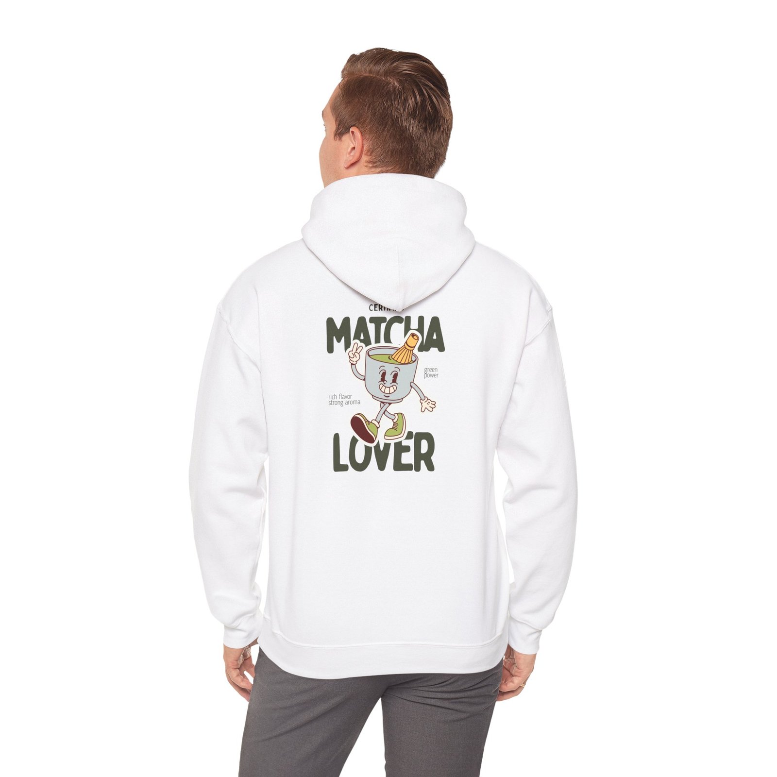matcha lover unisex hoodie — cute retro matcha cup graphic sweatshirt