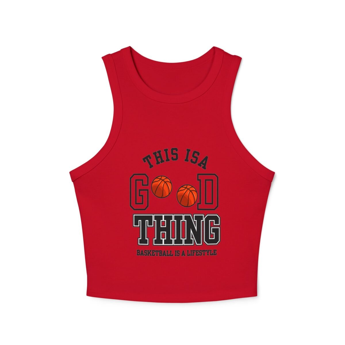 basketball "this is a good thing" women's racer crop tank top