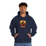 basketball sunset unisex hoodie — retro dunk silhouette pullover
