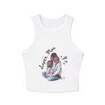 racer tank — 'lucea mom' mom & child illustration women crop tank top