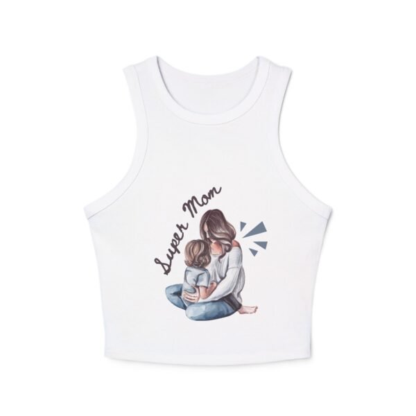 racer tank — 'lucea mom' mom & child illustration women crop tank top