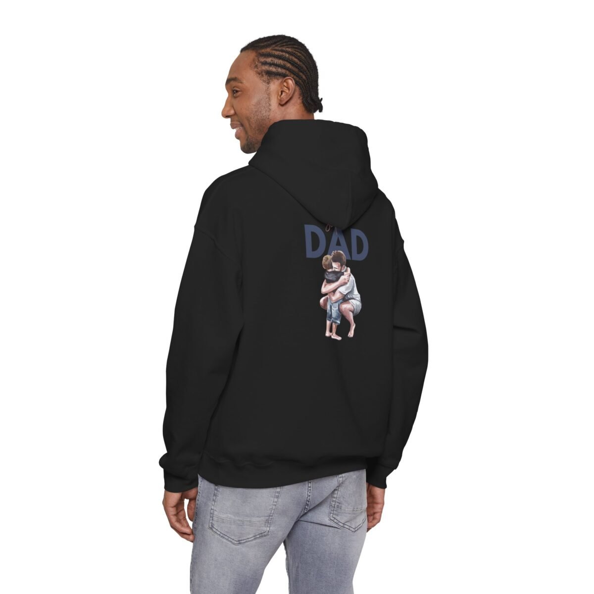 dad hug unisex hoodie — father & child heartwarming pullover