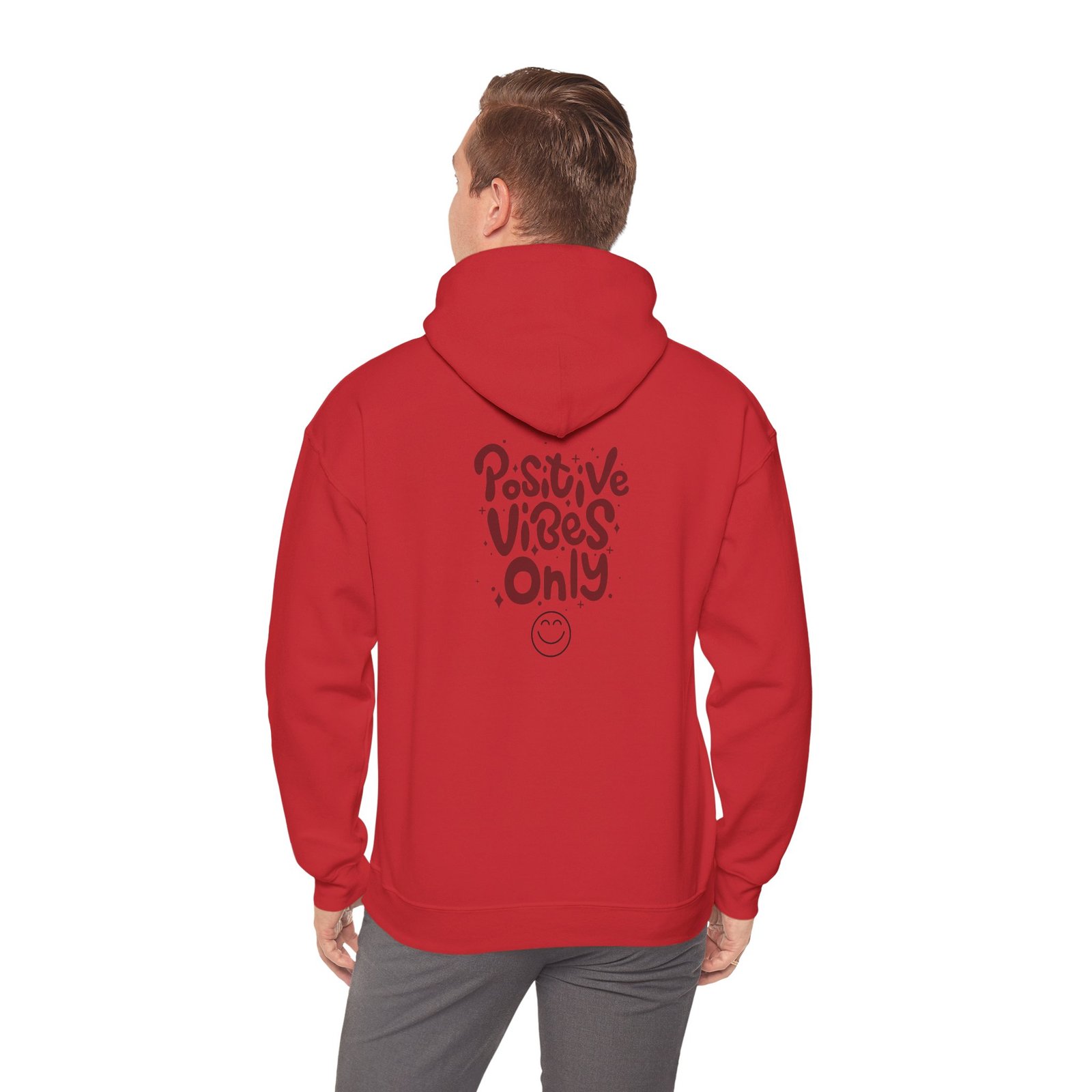 positive vibes only unisex hoodie — retro handlettered graphic smiley sweatshirt