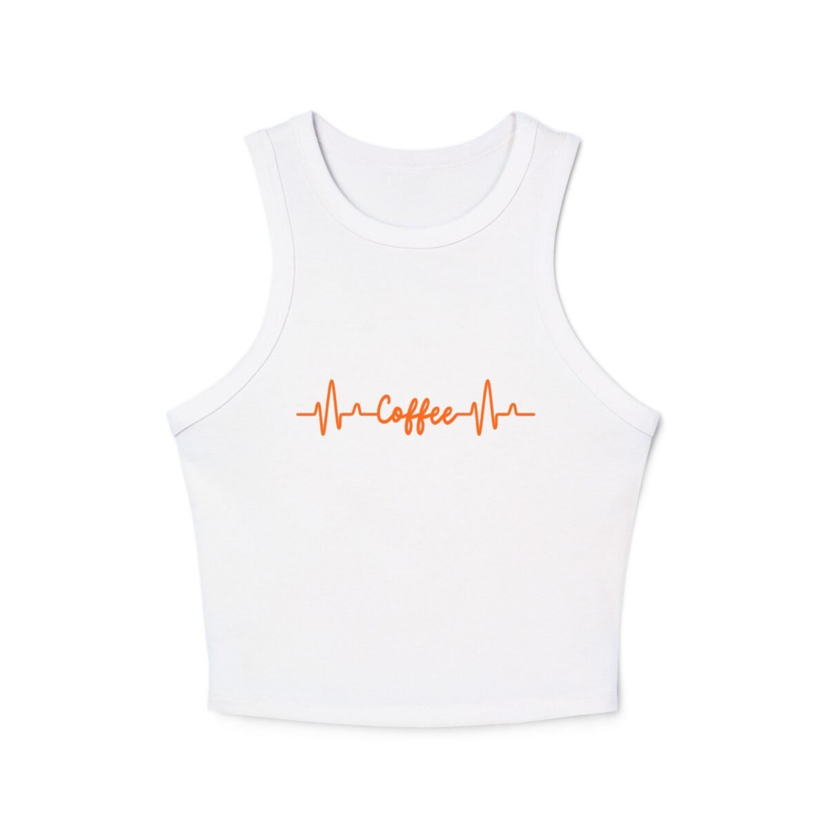 coffee heartbeat racer women tank crop top