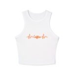 coffee heartbeat racer women tank crop top