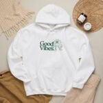 good vibes unisex hoodie — retro sunflower graphic hooded sweatshirt