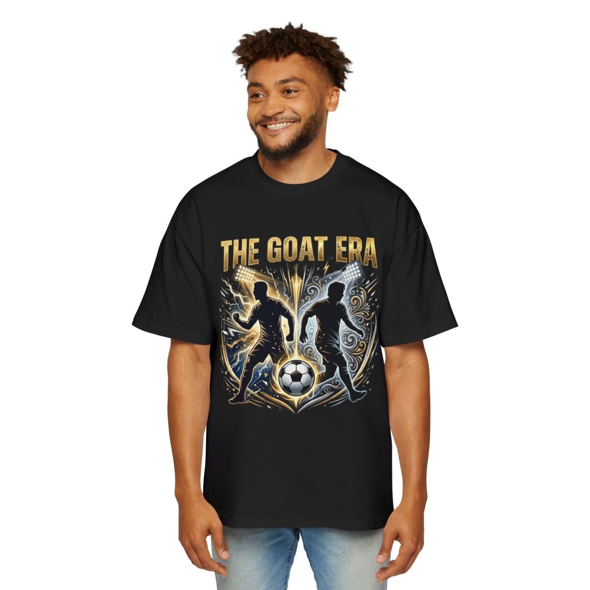 the goat era soccer tee — men’s oversized football t‑shirt