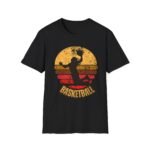 basketball sunset unisex t shirt — vintage silhouette dunk graphic