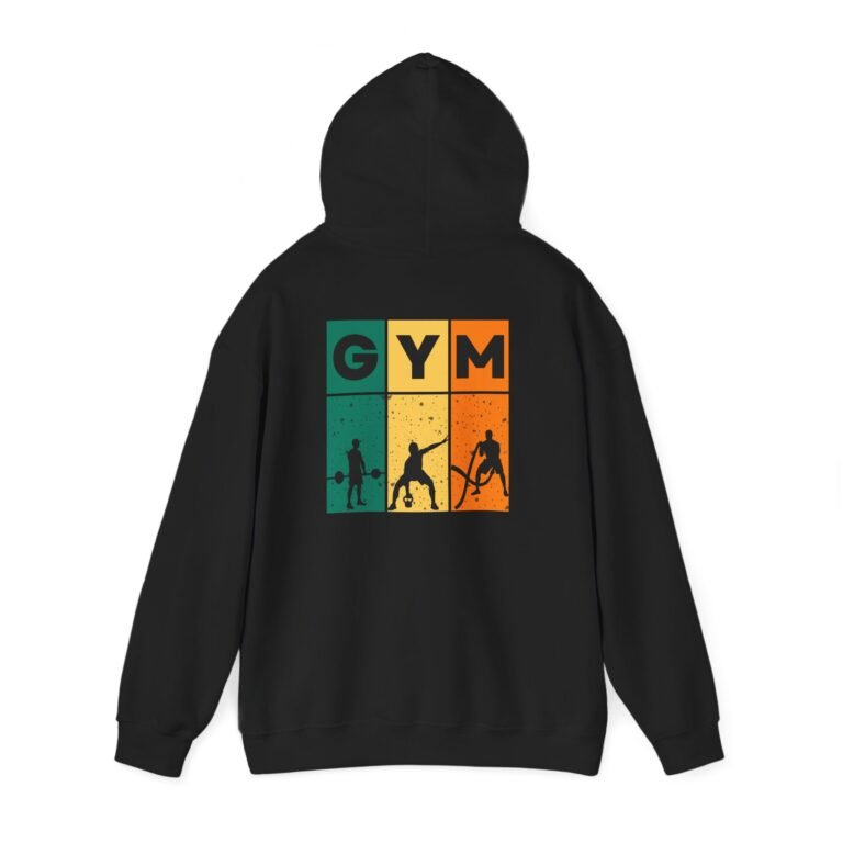 gym unisex hoodie retro fitness silhouette pullover