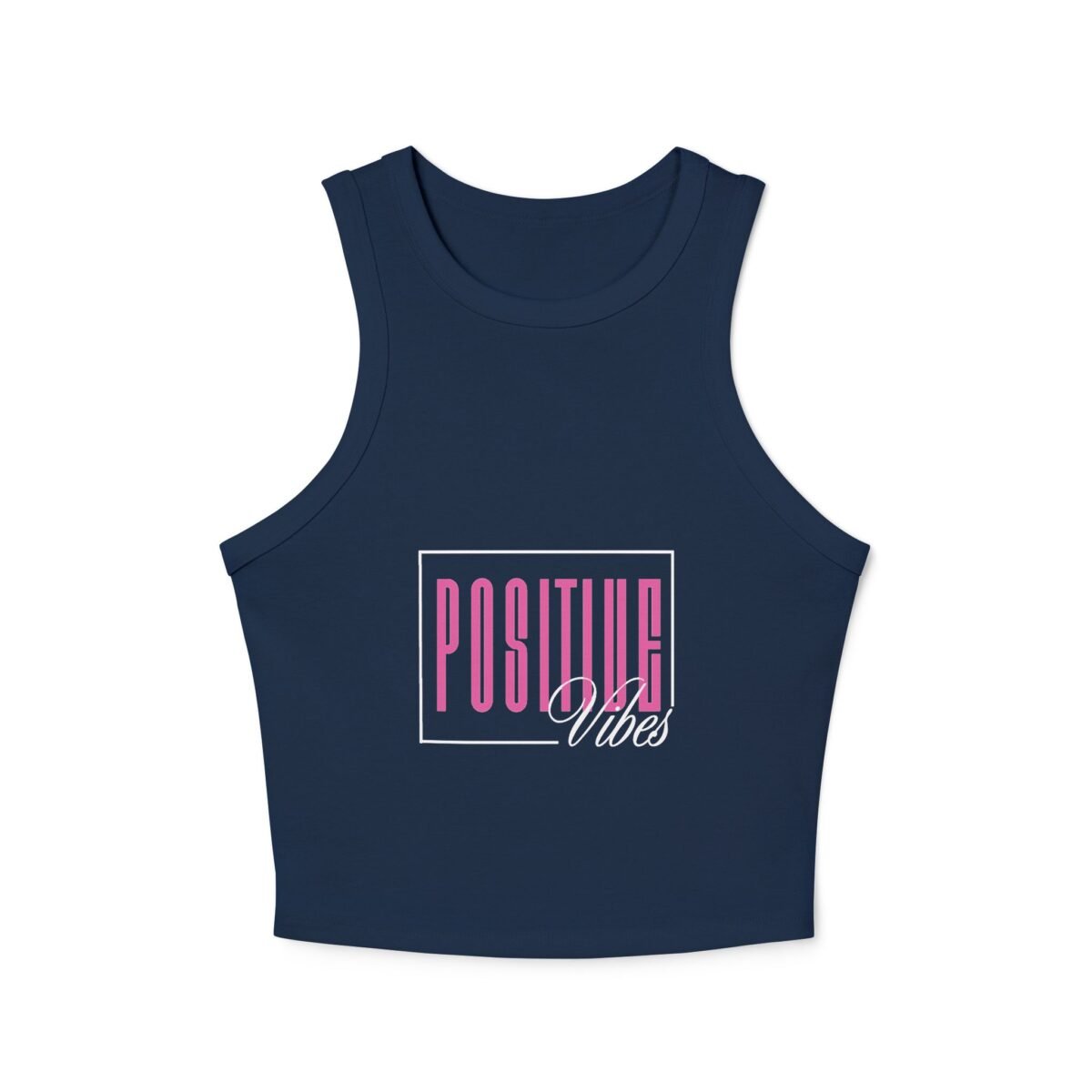 positive vibes racer womens crop tank top