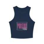 positive vibes racer womens crop tank top