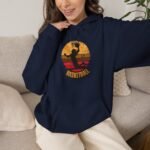 basketball sunset unisex hoodie — retro dunk silhouette pullover