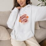 Good Vibes Unisex Hoodie – Retro Floral Graphic Hoodie - Image 2
