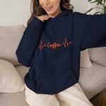 Coffee Heartbeat Unisex Hoodie – Minimalist Coffee Graphic - Image 6