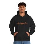 Coffee Heartbeat Unisex Hoodie – Minimalist Coffee Graphic - Image 2