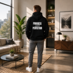 Progress Over Perfection Unisex Hoodie – Motivational Graphic Hoodie