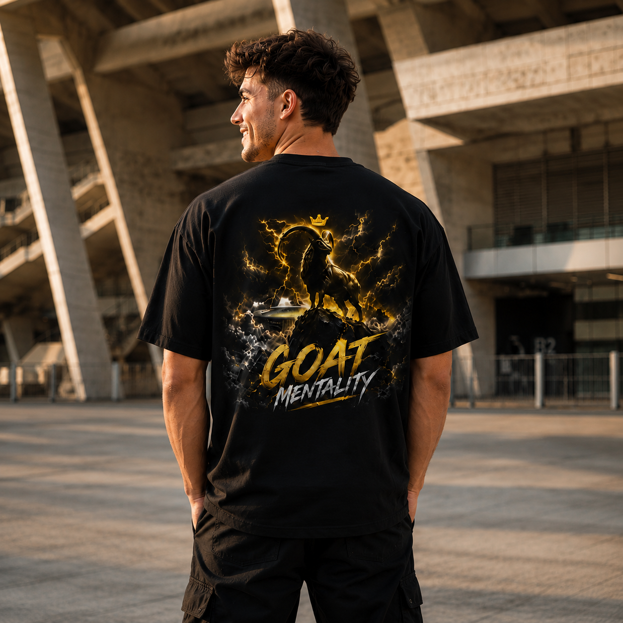 20260805200810-1f191096-19d0-68b6-9ea2-ee54027dbaf0.png GOAT Mentality Men's Oversized T-Shirt - Image 1