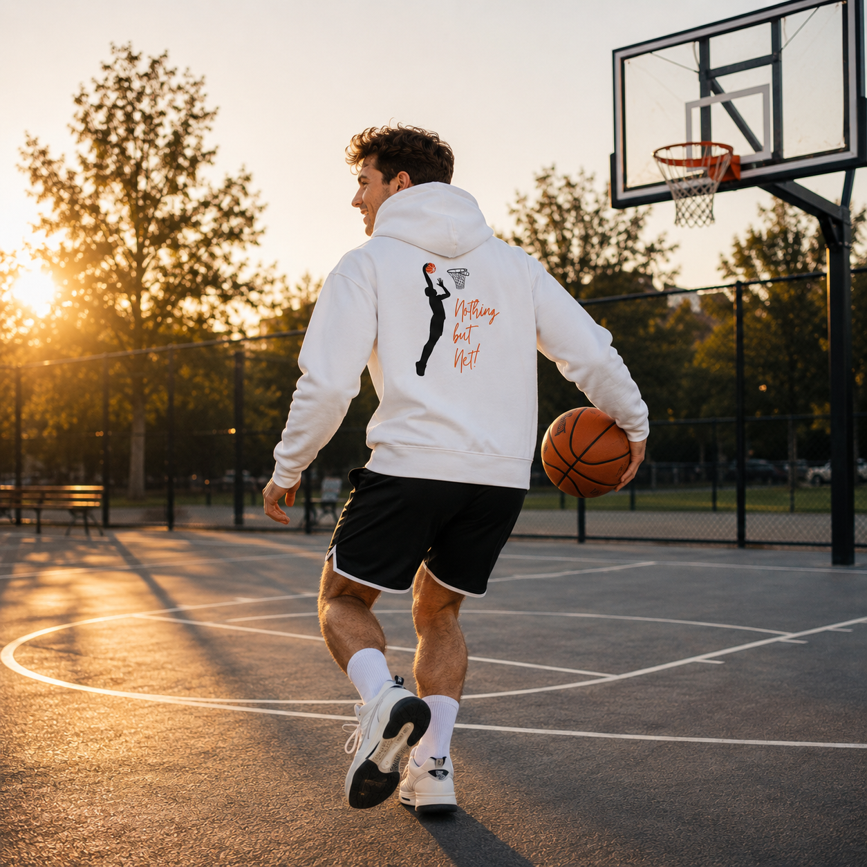20260805201635-1f1910a8-eb2e-69b4-8e00-5ef044125b0b.png Nothing But Net Unisex Hoodie – Basketball Graphic - Image 1