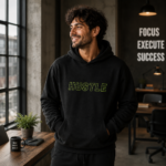 Hustle Unisex Hoodie – Neon Graphic