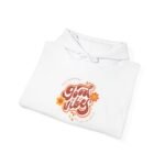 Good Vibes Unisex Hoodie – Retro Floral Graphic Hoodie - Image 3