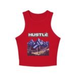 Hustle Mountain Women's Racer Crop Tank – Adventure Graphic - Image 7