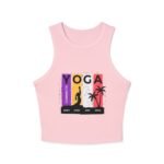 Yoga Connects Women's Racer Crop Tank – Mind Body Soul Graphic - Image 6