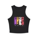 Yoga Connects Women's Racer Crop Tank – Mind Body Soul Graphic - Image 2