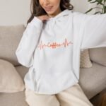 Coffee Heartbeat Unisex Hoodie – Minimalist Coffee Graphic - Image 9